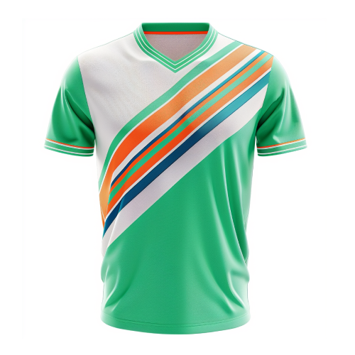 Soccer Jersey - Green with Orange Stripes