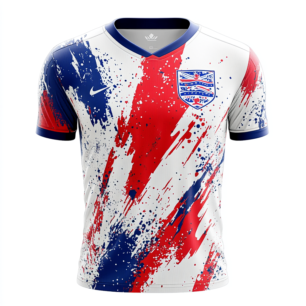 Soccer Jersey - Red, White and Blue Paint Splash