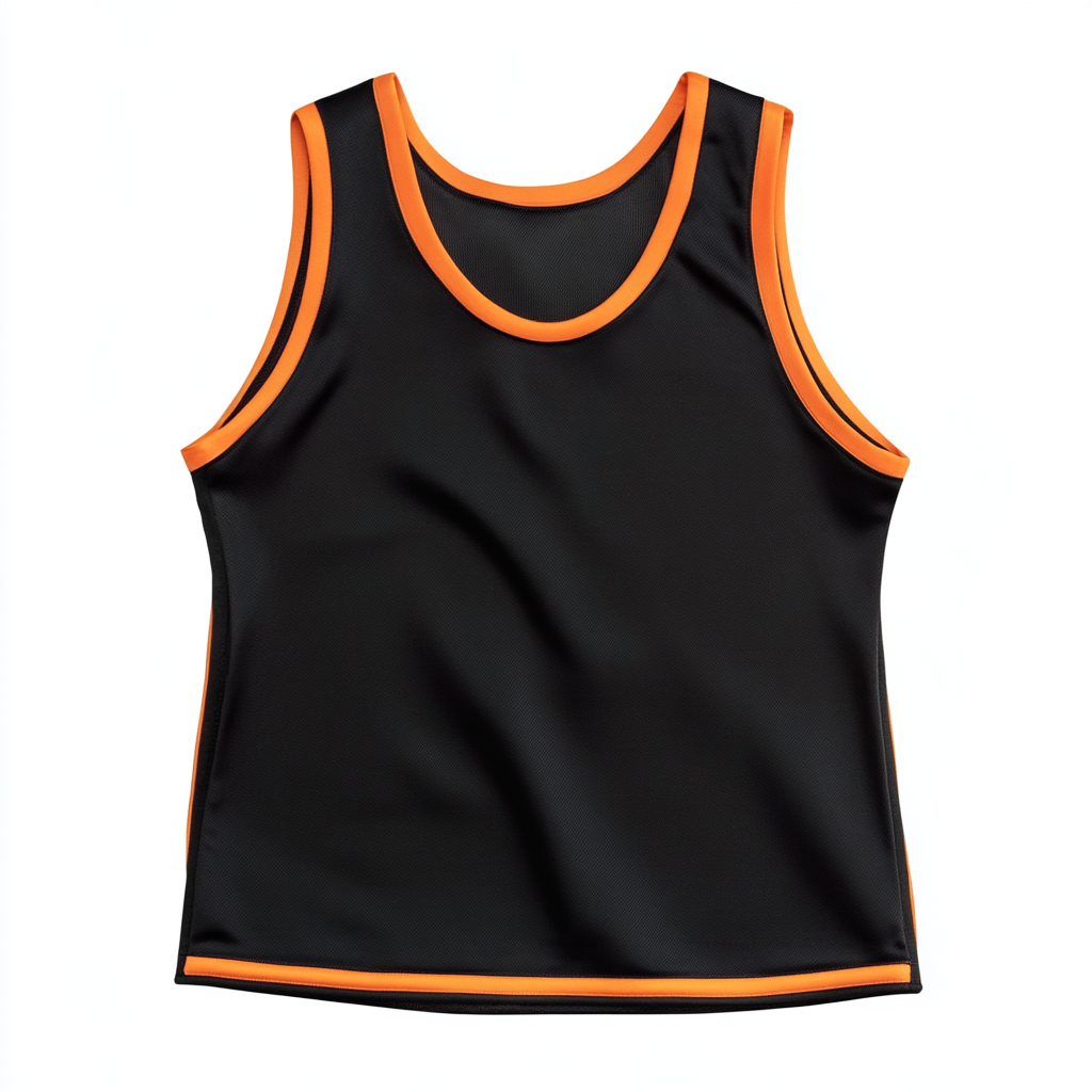 Basketball Top - Women's Black with Orange Trim